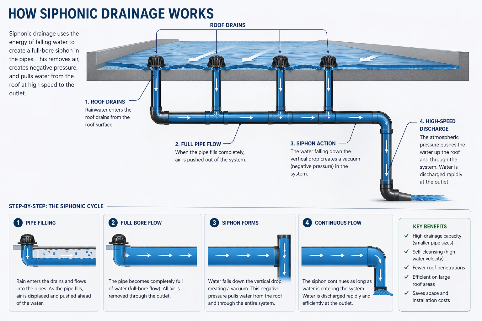 how siphonic drainage work